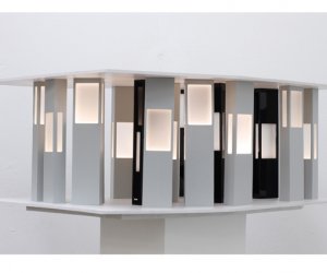  Individual Compound, Licht object, ca 100x70x30cm Forex, plexiglas, LED licht